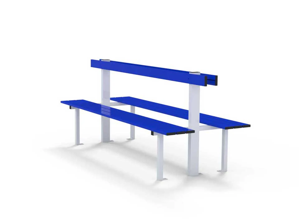 Banc de vestiaire double à dossier
