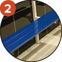 Banc de vestiaire double à dossier - Image 3