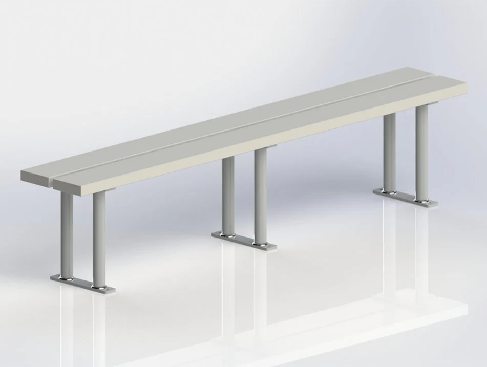 Banc de vestiaire en plastique recyclé