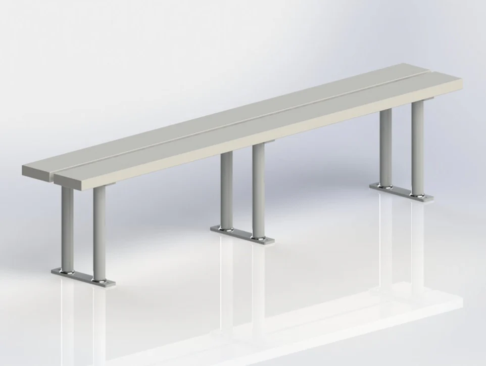 Bancs de vestiaire à trois pattes