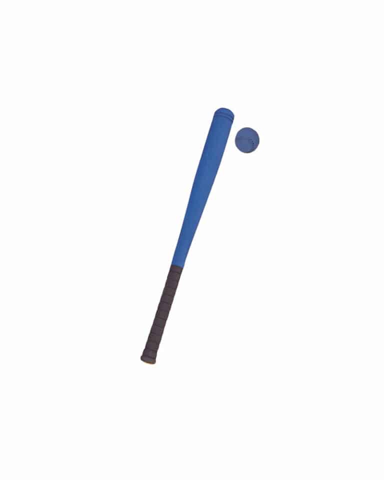 Baton de baseball et balle en mousse bleu