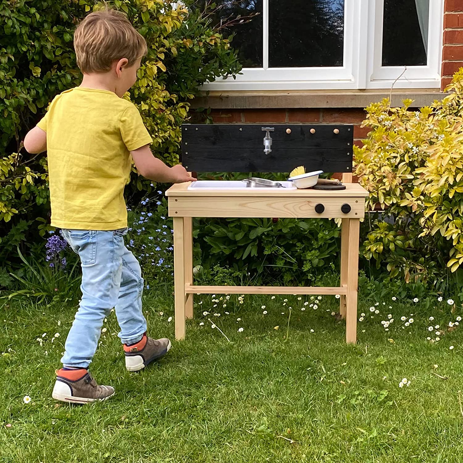 Mini cuisine de jardin en bois pour enfant - Image 3