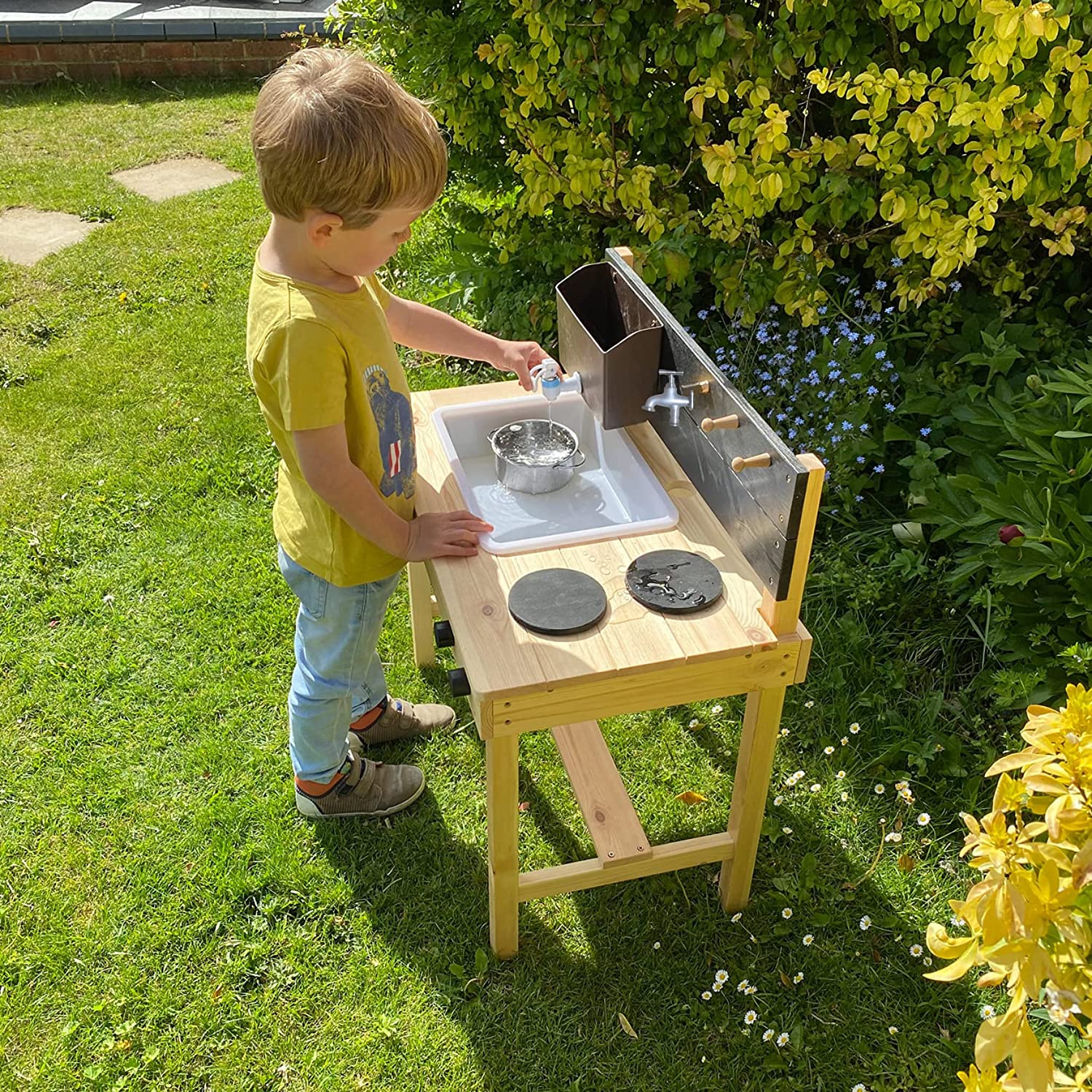 Mini cuisine de jardin en bois pour enfant - Image 4