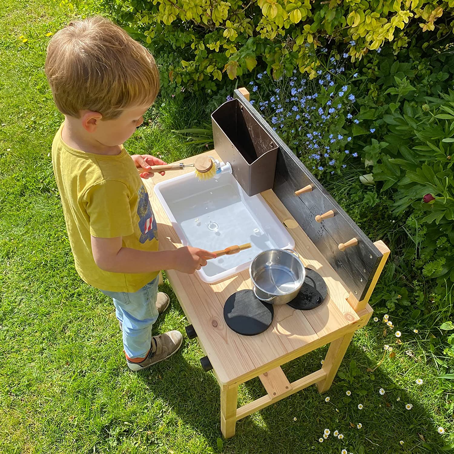 Mini cuisine de jardin en bois pour enfant - Image 5