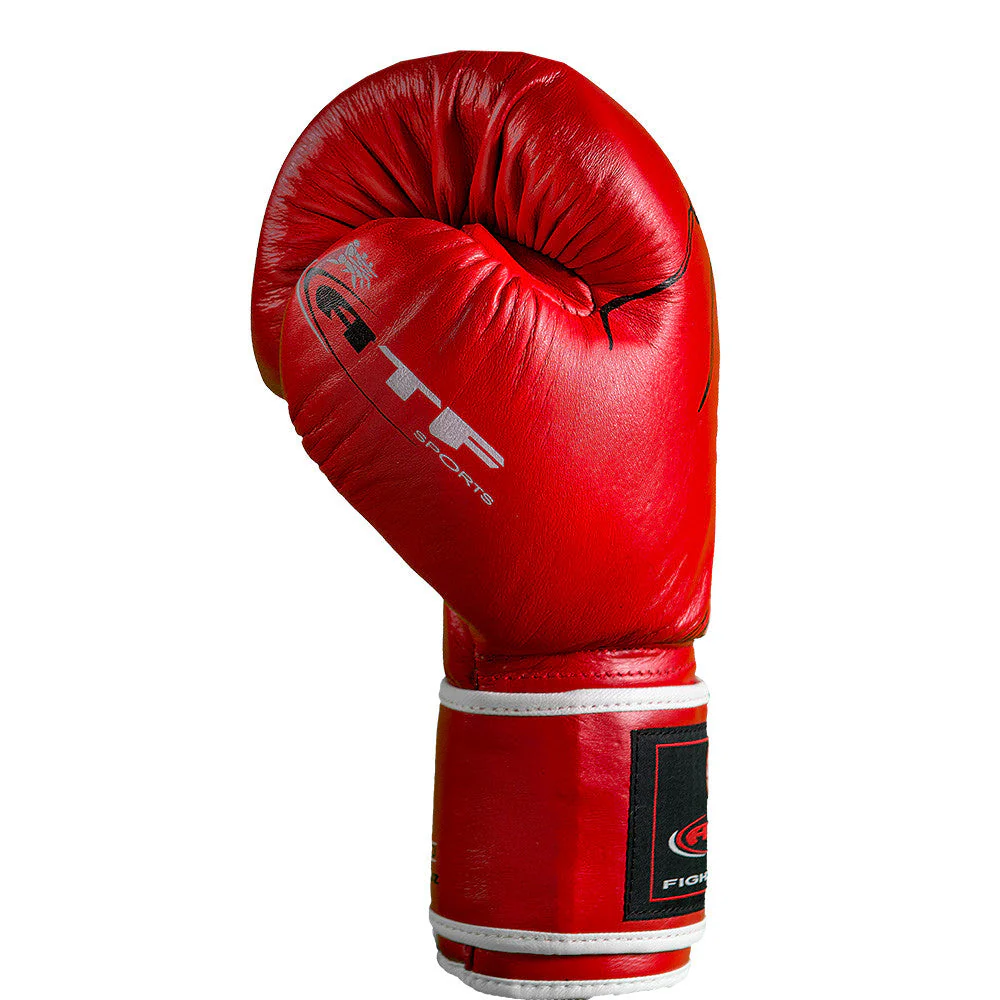 Gants de boxe en cuir rouge - Image 3