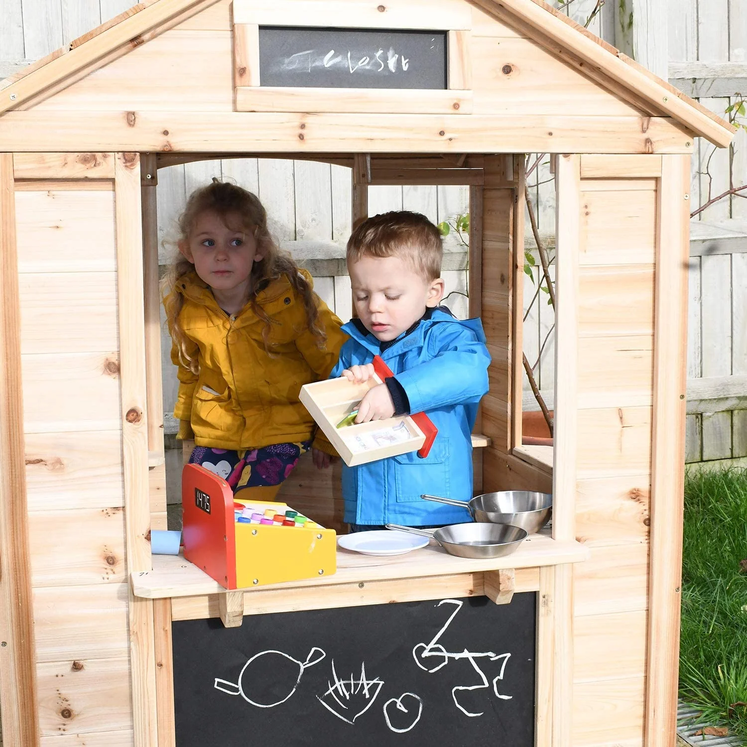 Maison cafe exterieur pour enfants en bois - Image 3