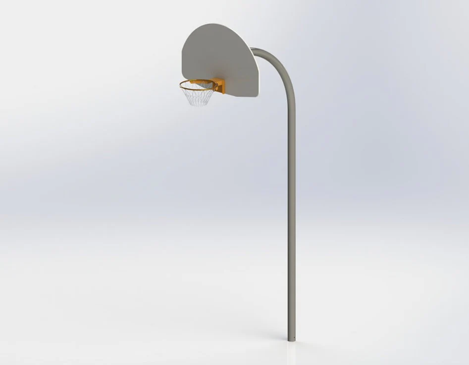 Panier de basketball de type gooseneck et panneau poly