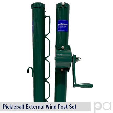 Poteaux de pickleball en acier avec treuil externe