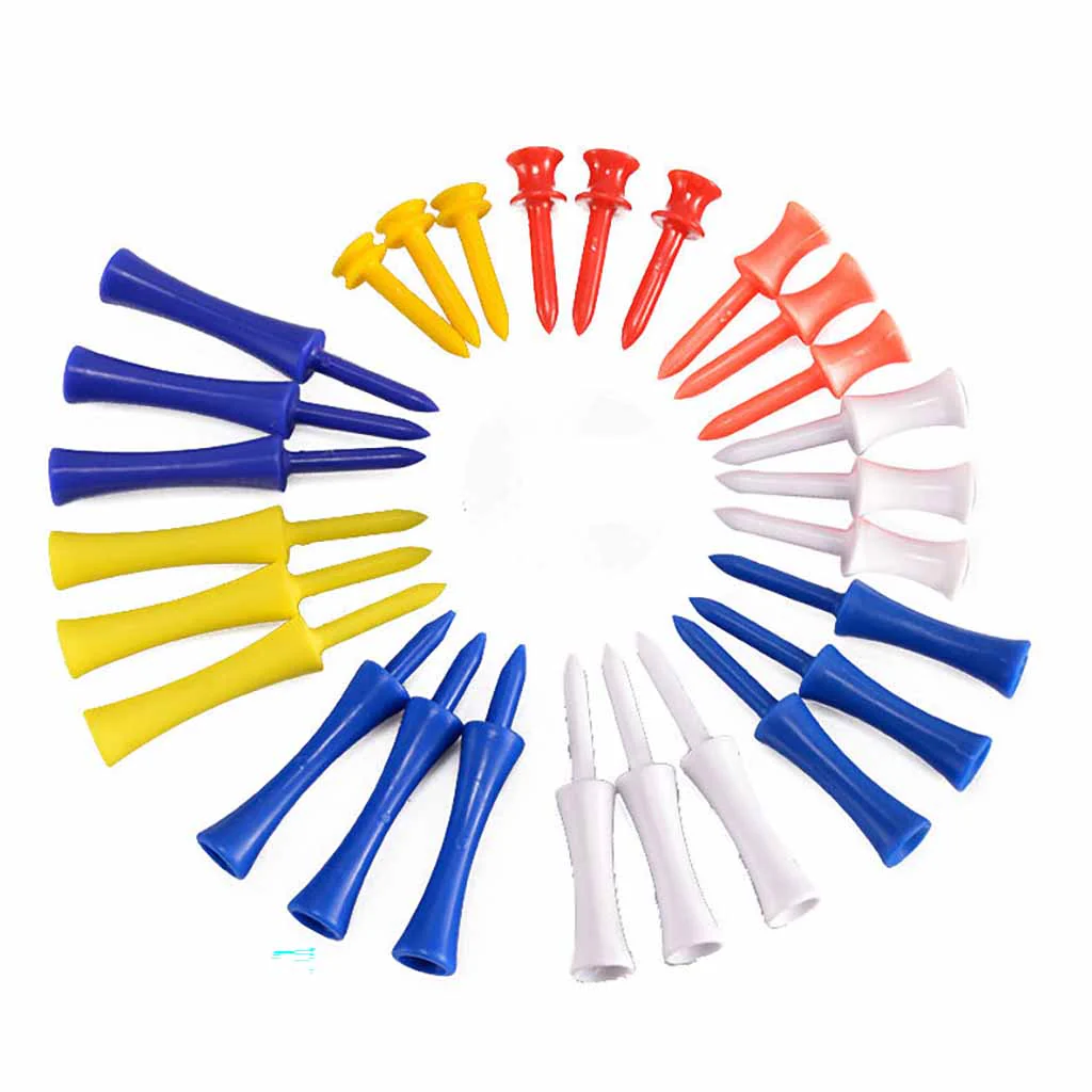 Tees de golf en plastique de differentes grandeurs